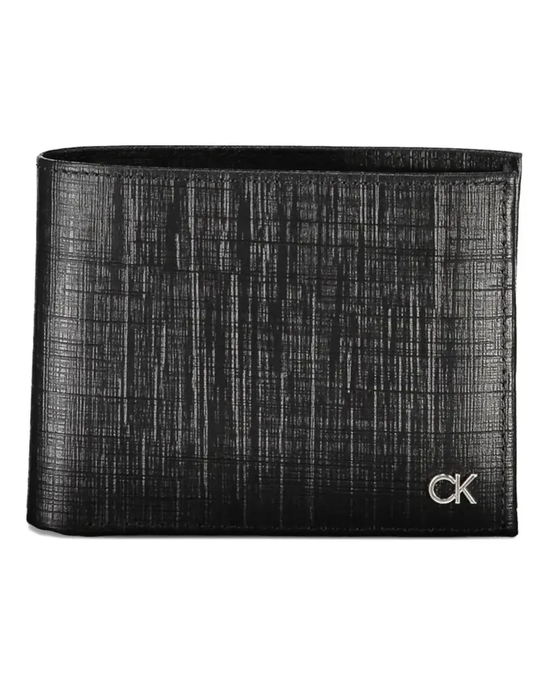Calvin Klein textured leather bifold wallet - Schwarz Schwarz