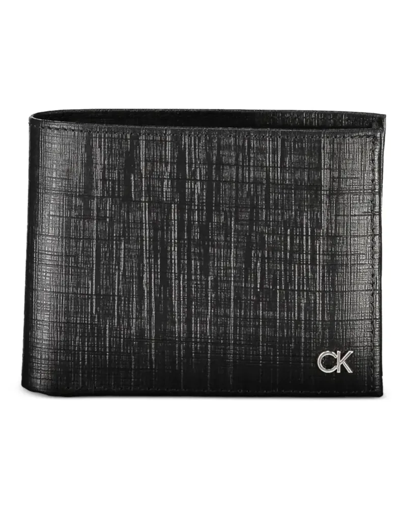 Calvin Klein textured leather bifold wallet - Schwarz Schwarz