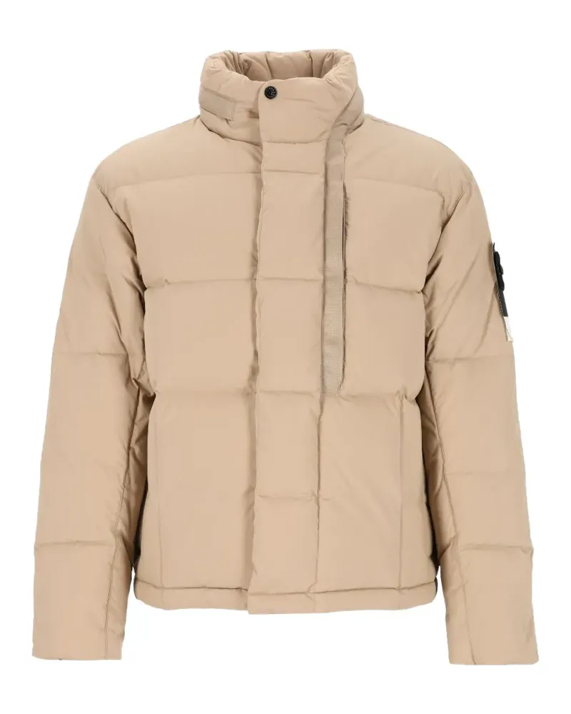 Stone Island Gesteppte wattierte Jacke mit Kompass-Patch - Nude Nude