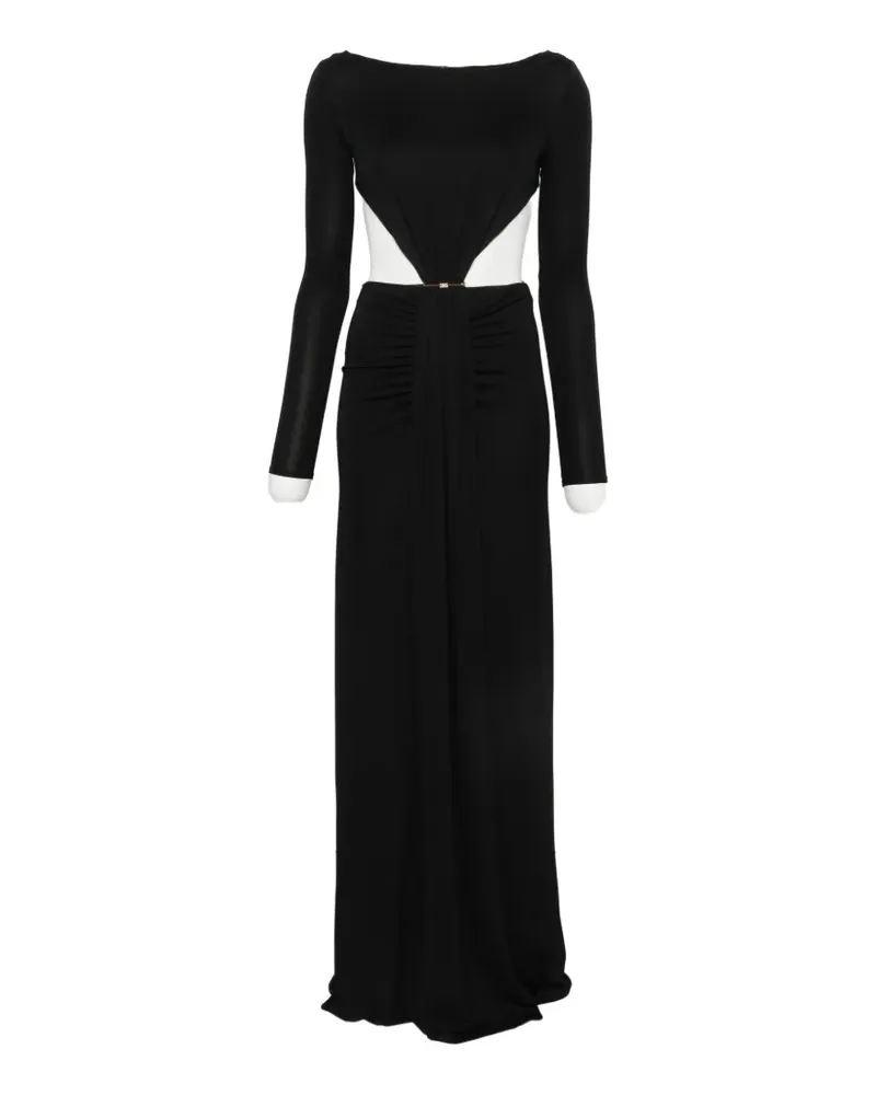 Elisabetta Franchi cut-out ruched-detail maxi dress - Schwarz Schwarz