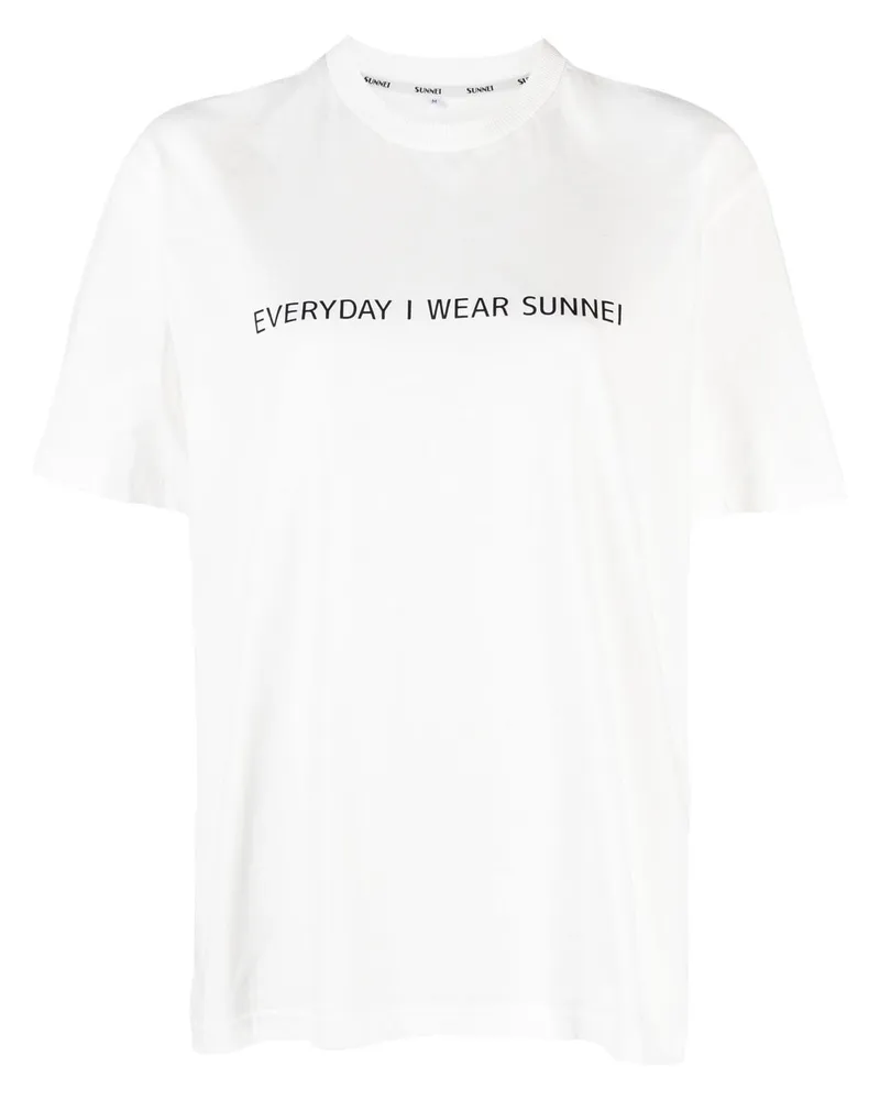 SUNNEI T-Shirt mit Slogan-Print Weiß