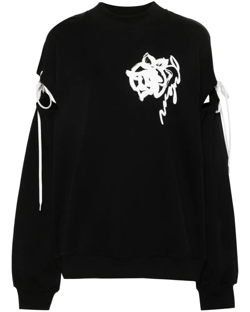 MSGM Sweatshirt mit Cut-Outs Schwarz