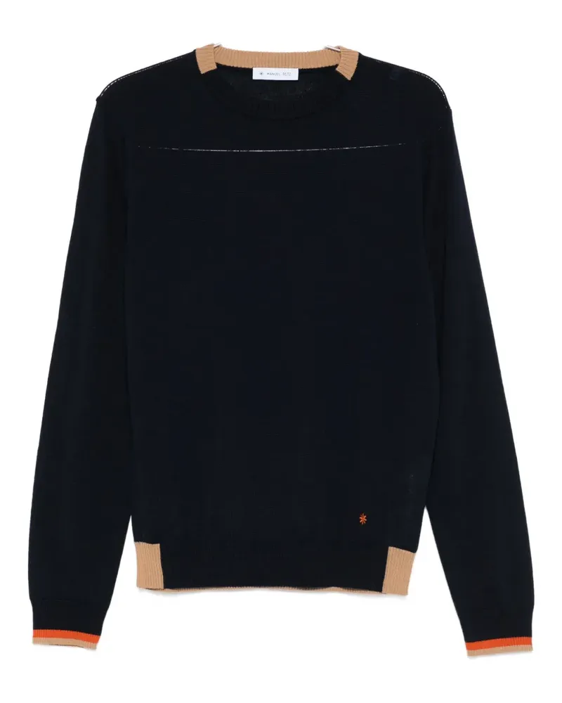 Manuel Ritz Pullover mit Kontrastdetails - Blau Blau