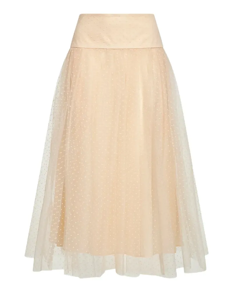 Zimmermann gathered flared midi skirt - Nude Nude