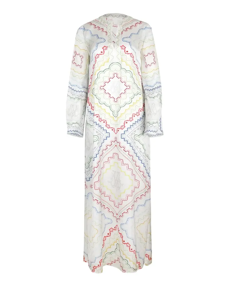 Mary Katrantzou Collins geometric-print kaftan dress - Weiß Weiß