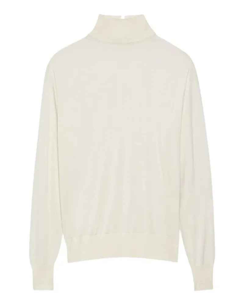 Another Tomorrow fine-knit turtleneck long-sleeve top - Weiß Weiß