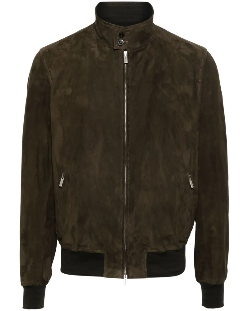 Boglioli Lederjacke mit Reißverschluss - Braun Braun