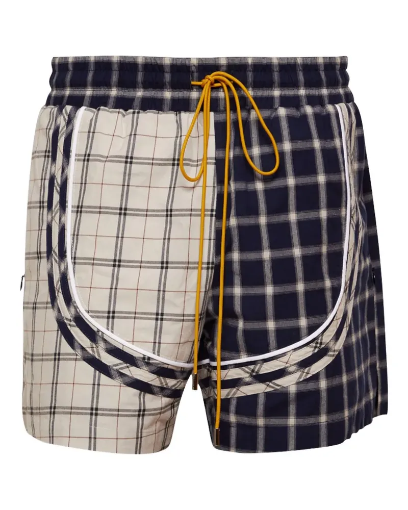 RHUDE Karierte Shorts - Blau Blau