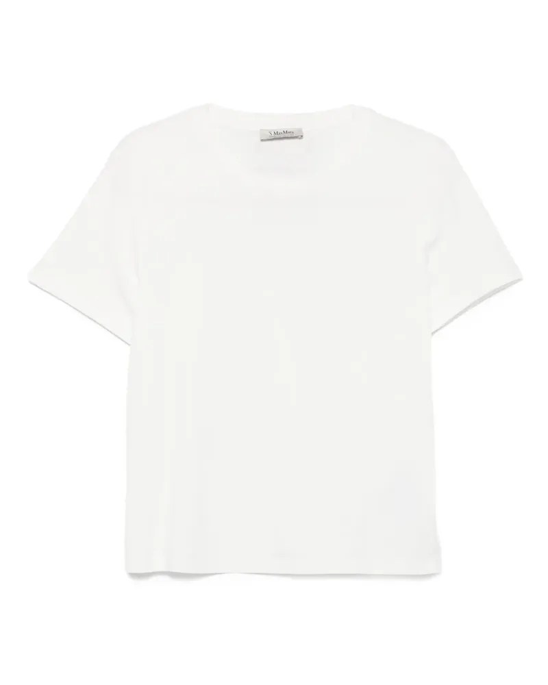 Max Mara Max Mara T-Shirt mit Logo-Patch - Weiß Weiß