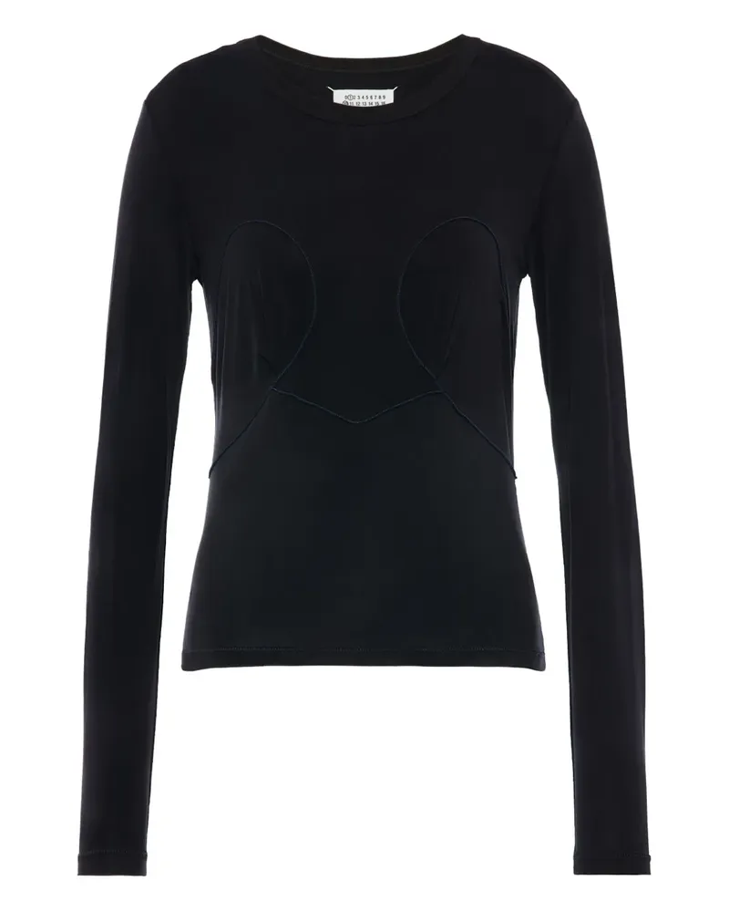 Maison Margiela T-Shirt mit Nahtdetail - Schwarz Schwarz