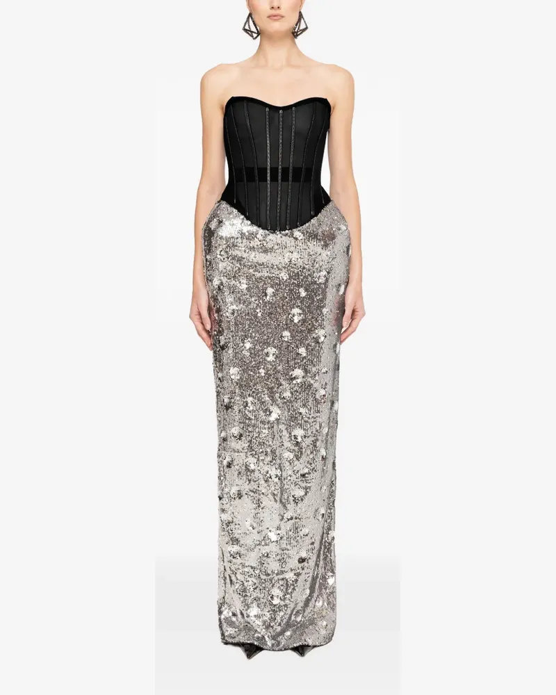 NISSA sequin-embellished corset gown - Silber Silber