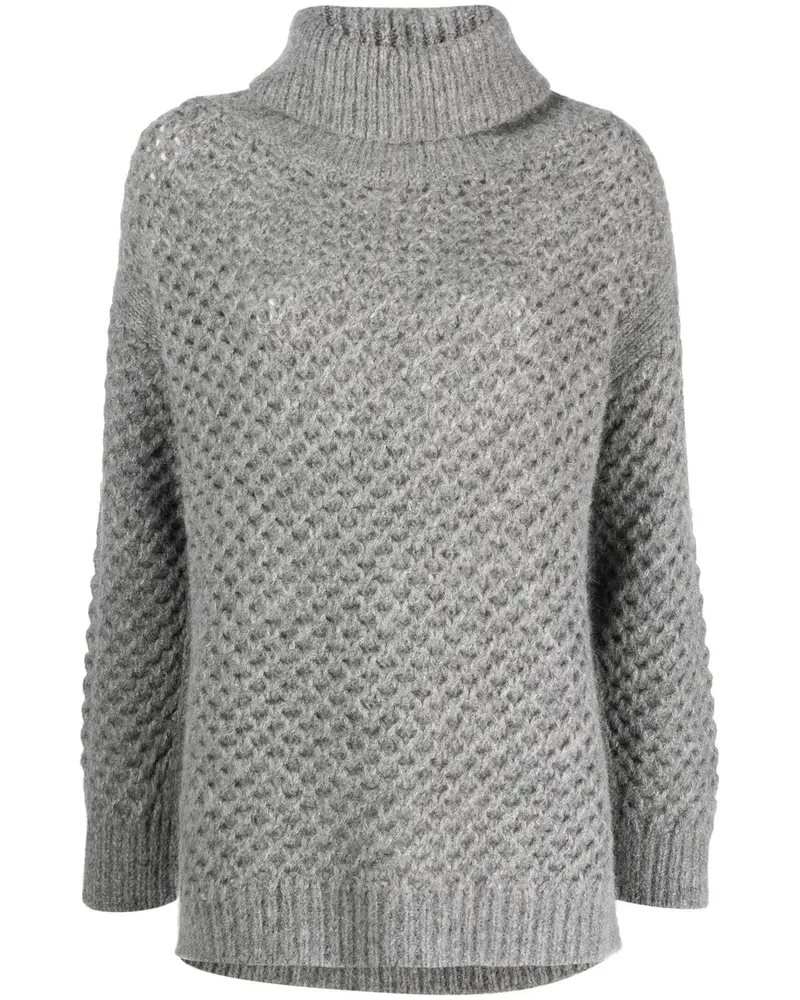 Malo Gestrickter Pullover - Grau Grau