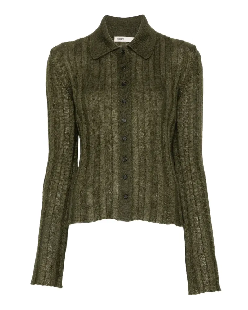 KHAITE ribbed-knit cardigan - Grün Grün
