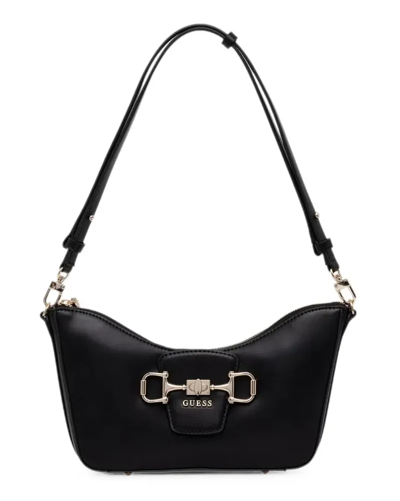 Guess Janie horsebit logo-plaque shoulder bag - Schwarz Schwarz
