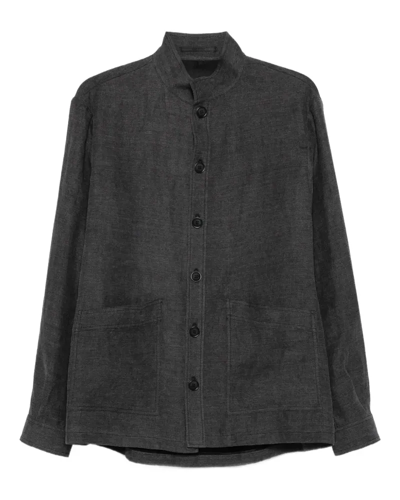 Giorgio Armani Jacke mit Stehkragen-Patch - Grau Grau