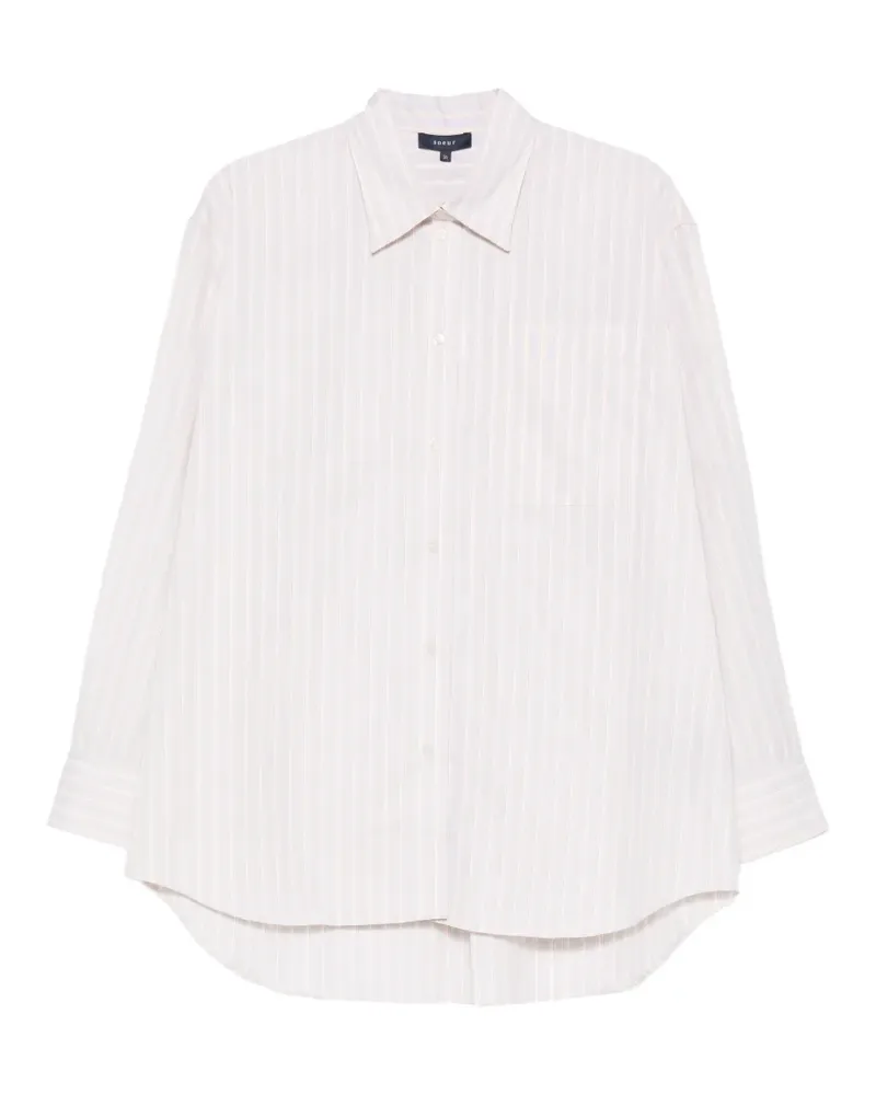Soeur striped curved hem shirt - Weiß Weiß