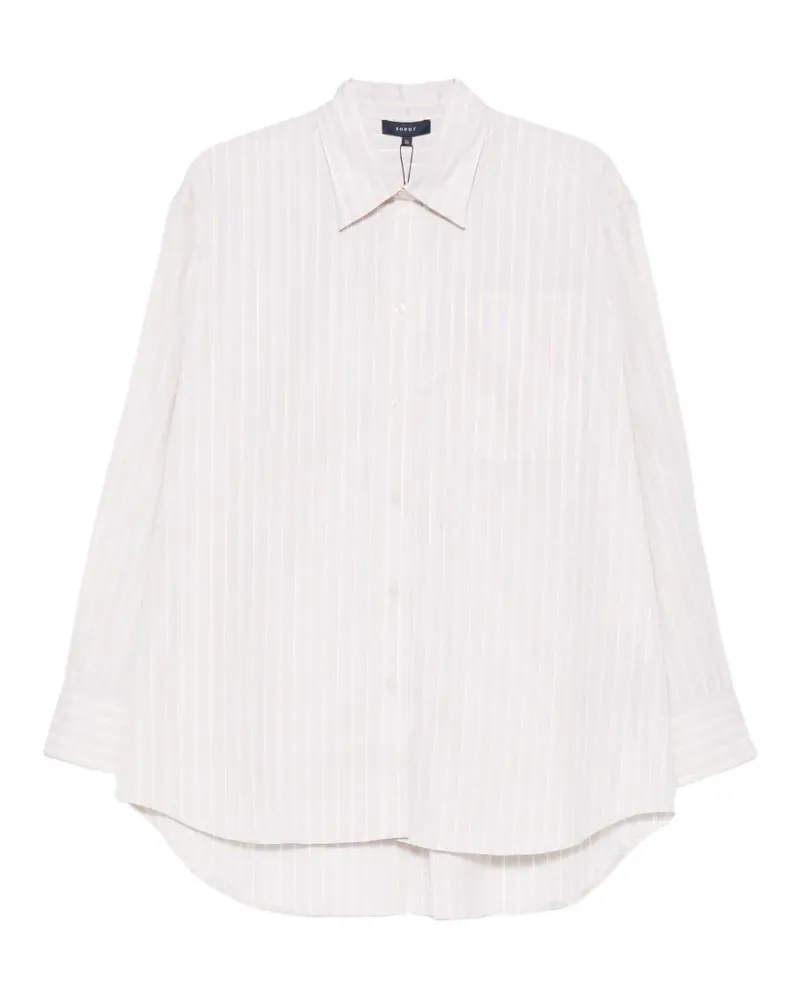 Soeur striped curved hem shirt - Weiß Weiß