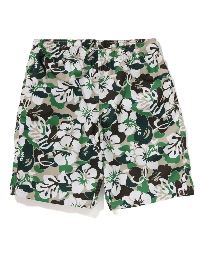 BAPE Badehose mit Blumen-Print - Schwarz Schwarz