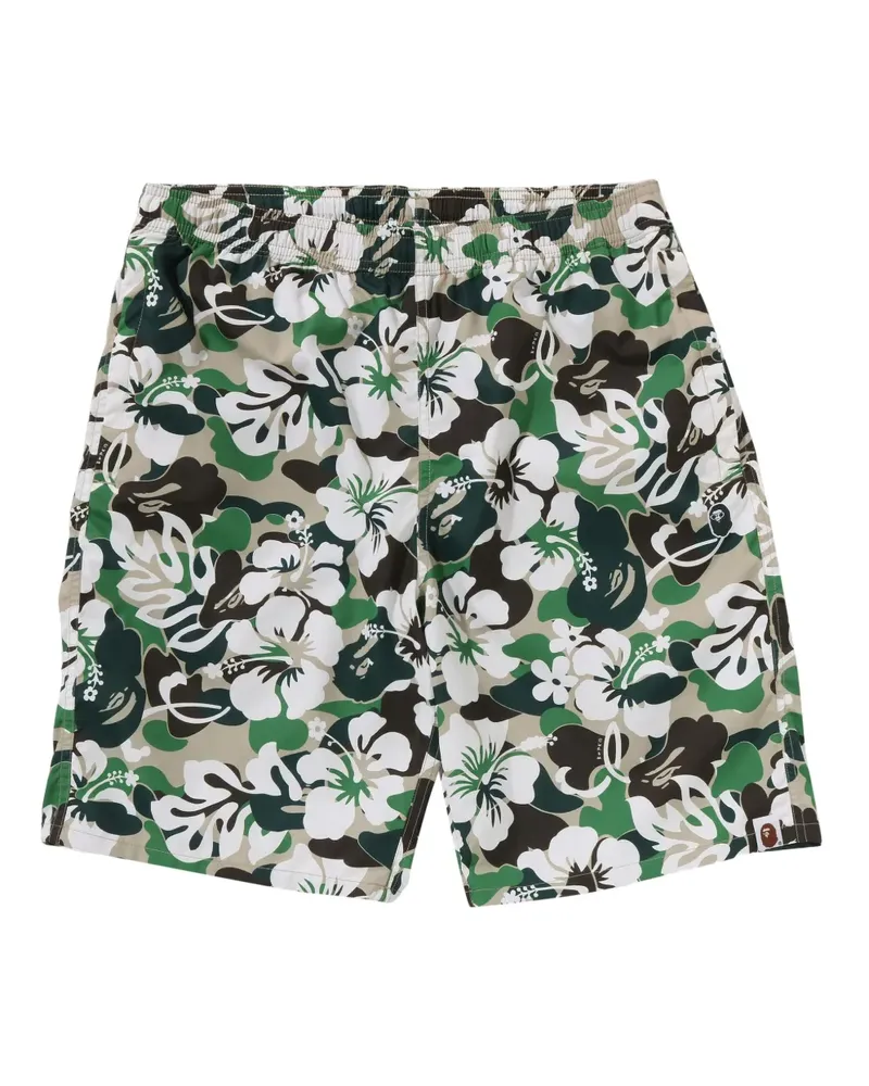 BAPE Badehose mit Blumen-Print - Schwarz Schwarz