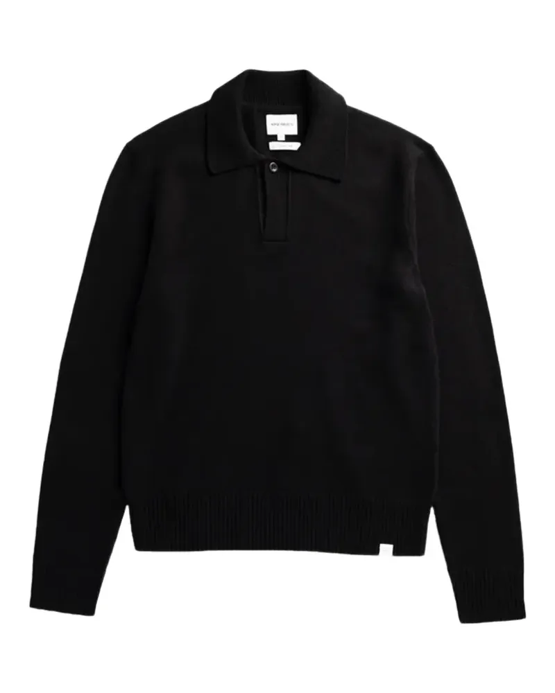 Norse Projects Gestricktes Poloshirt - Schwarz Schwarz