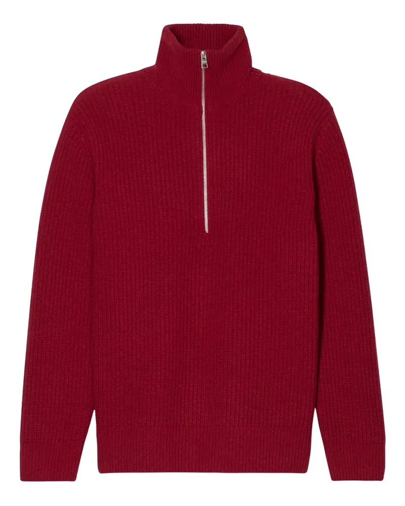 Closed Gerippter Pullover mit Stehkragen - Rot Rot