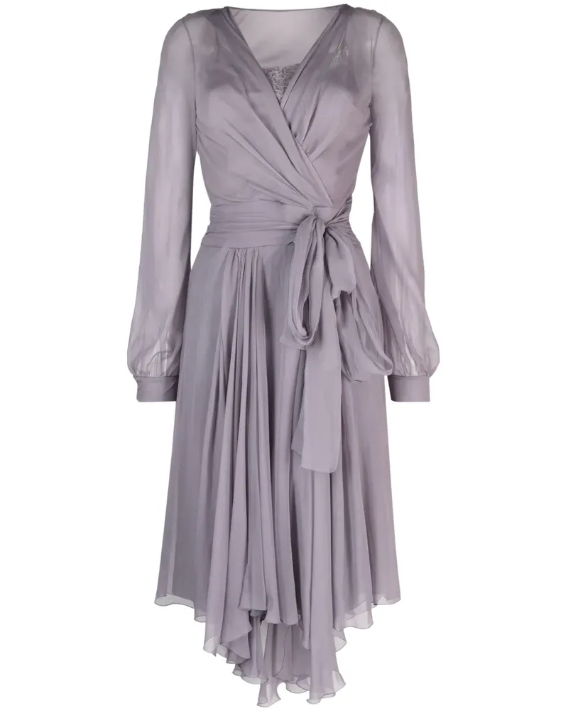 Alberta Ferretti Asymmetrisches Wickelkleid - Violett Violett