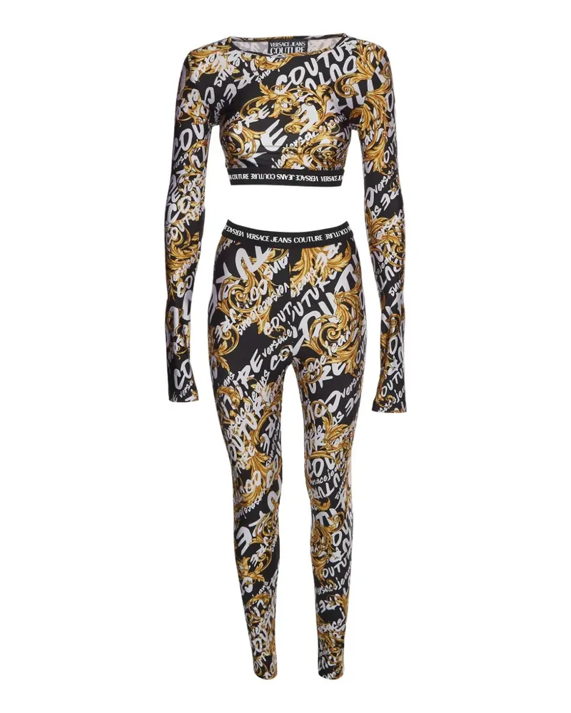 Versace Jeans Leggings mit Barocco-Print (2er-Set) - Schwarz Schwarz