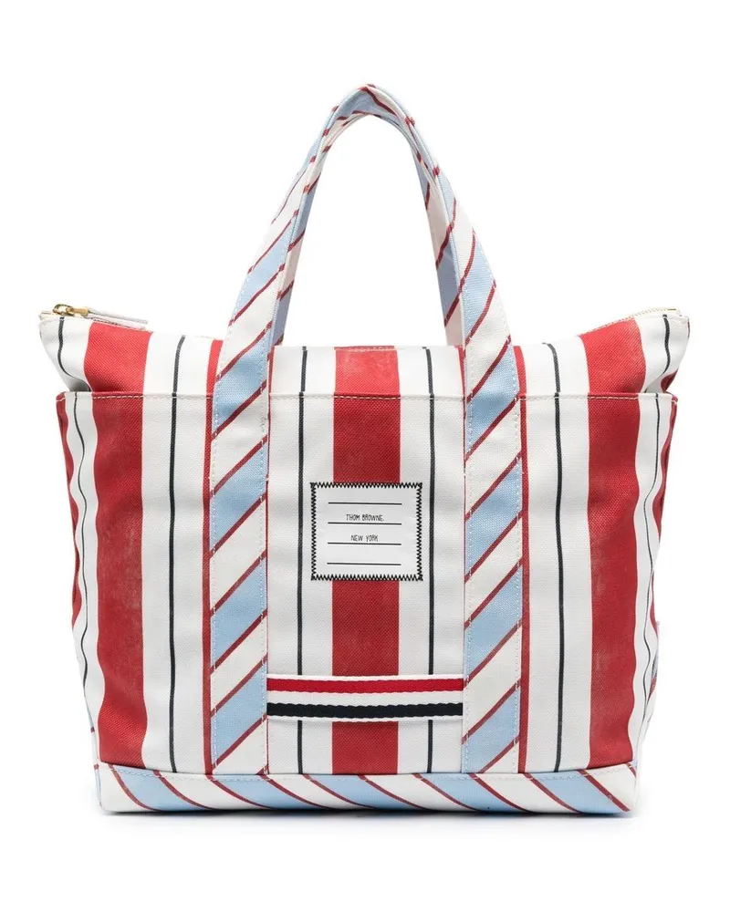 Thom Browne Gestreifter Shopper - Rot Rot