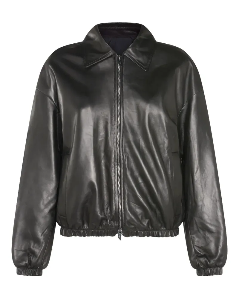 Salvatore Santoro Lederjacke mit Reißverschluss - Schwarz Schwarz