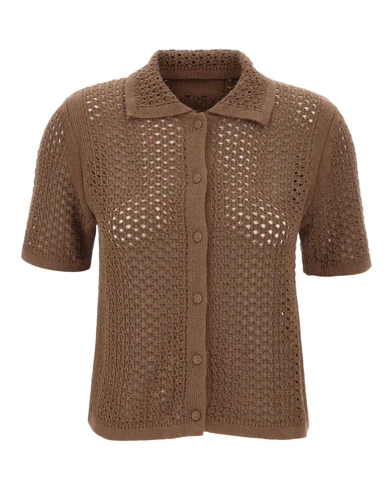 MC2 Saint Barth Elowen crochet-knit shirt - Braun Braun