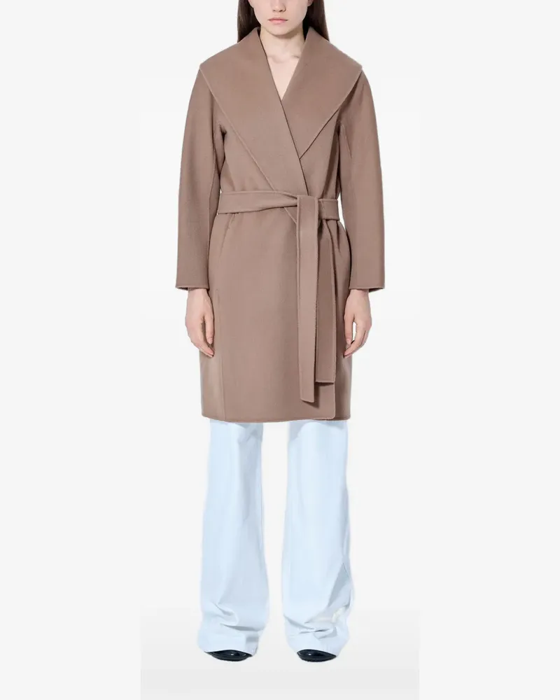 Max Mara Gewickelter Mantel mit Gürtel - Nude Nude