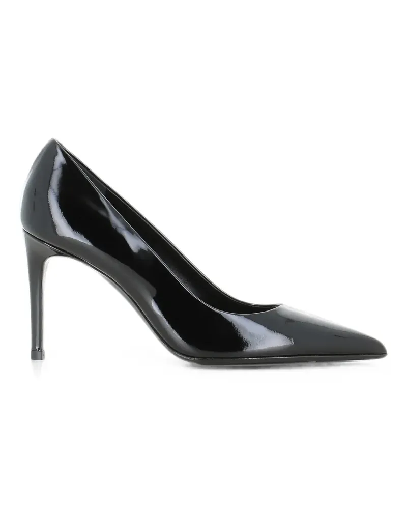 Sergio Levantesi patent-finish pointed-toe pumps - Schwarz Schwarz