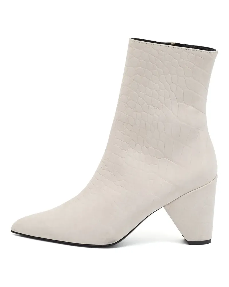 Amiri Spitze Stiefel mit Kroko-Prägung - Nude Nude