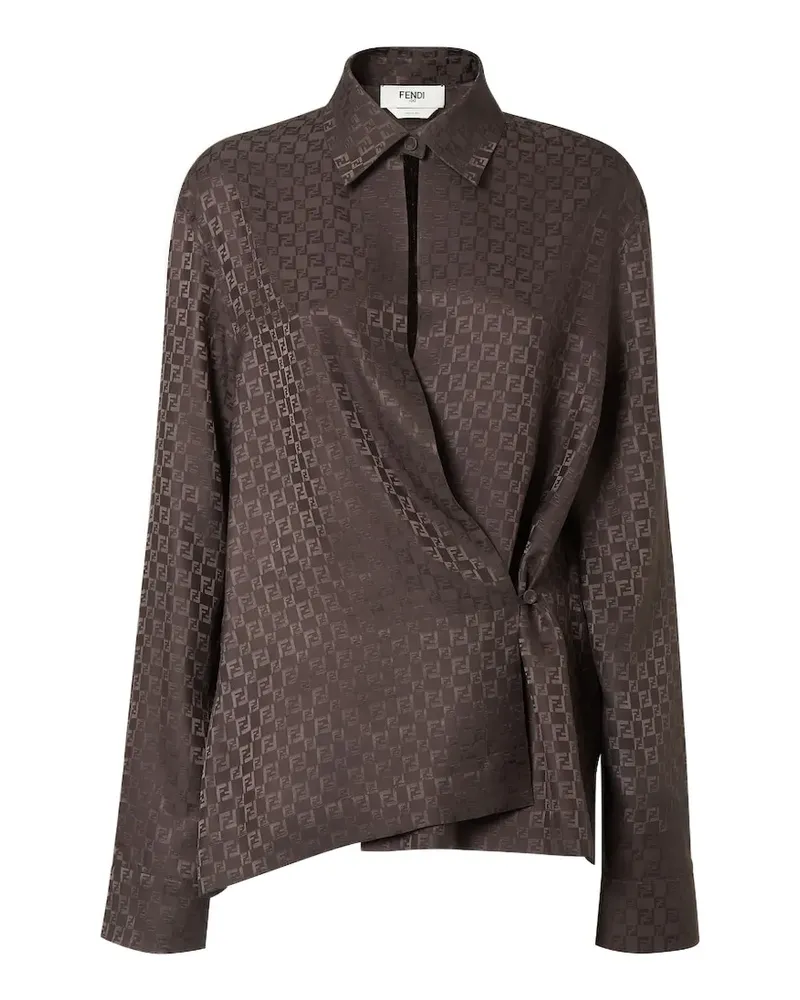 Fendi Jacquard-Hemd aus Seide - Braun Braun