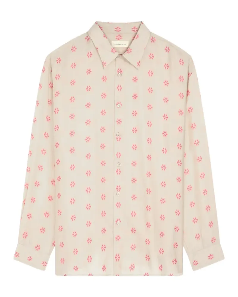 Dries van Noten Lockeres Jacquard-Hemd - Nude Nude