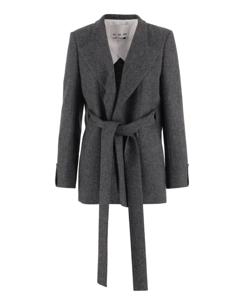 Sa Su Phi Jacke mit Fischgrätenmuster - Grau Grau