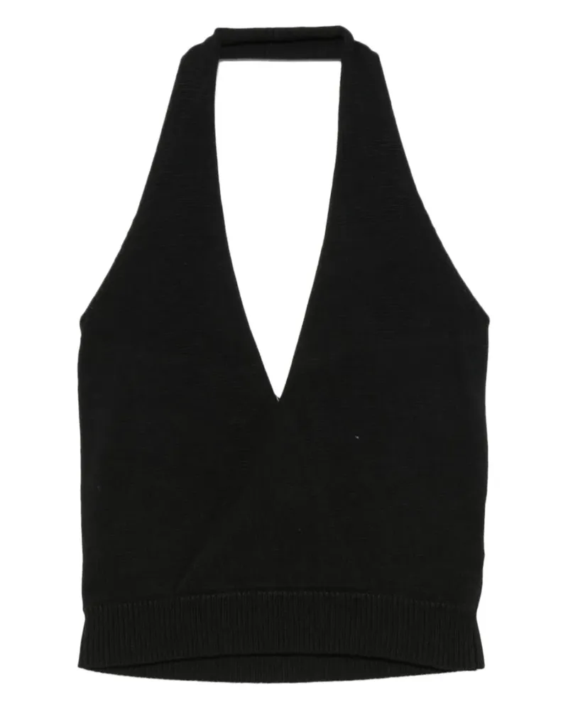 Aya Muse Gestricktes Neckholder-Top - Schwarz Schwarz