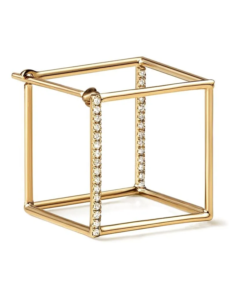 SHIHARA Quadratischer Ohrring mit Diamanten - Metallic Metallic