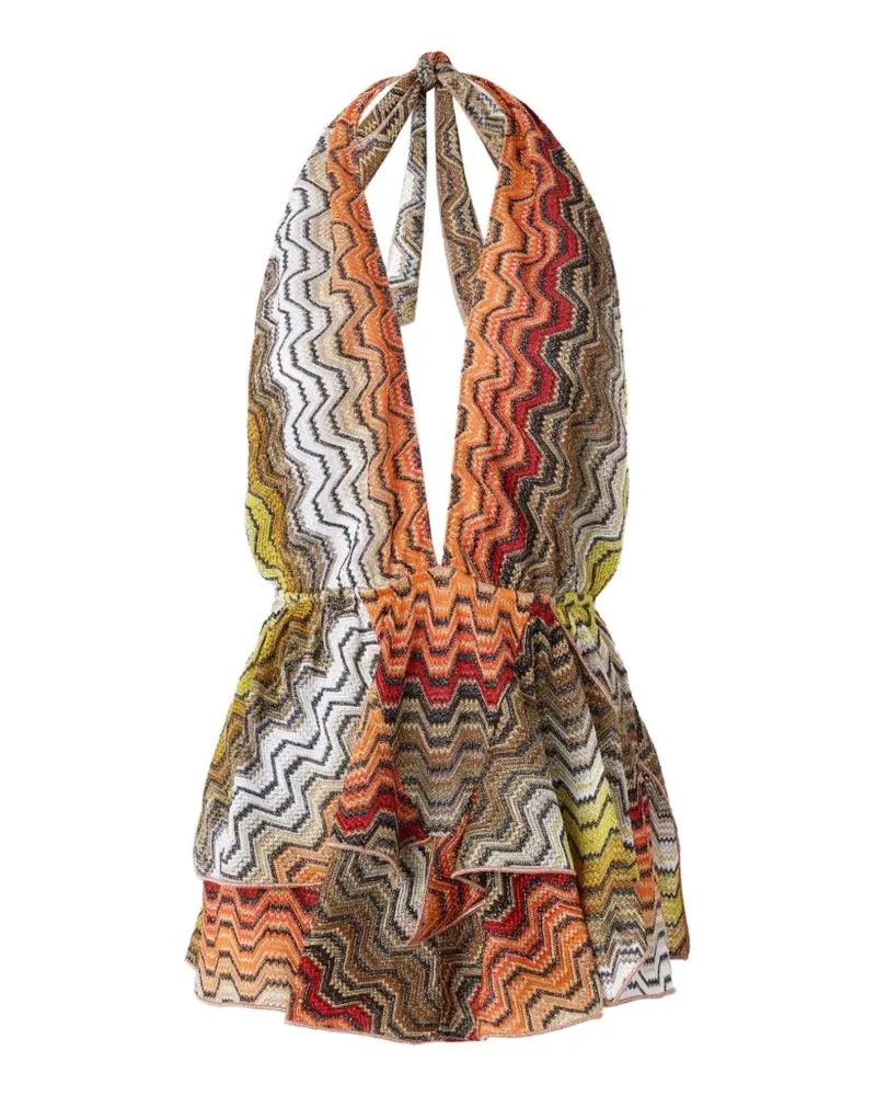 Missoni Gerüschtes Minikleid mit Zickzackmuster - Orange Orange