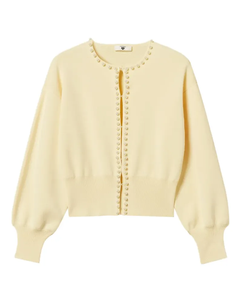 Twin-Set Cardigan mit Perlen - Gelb Gelb