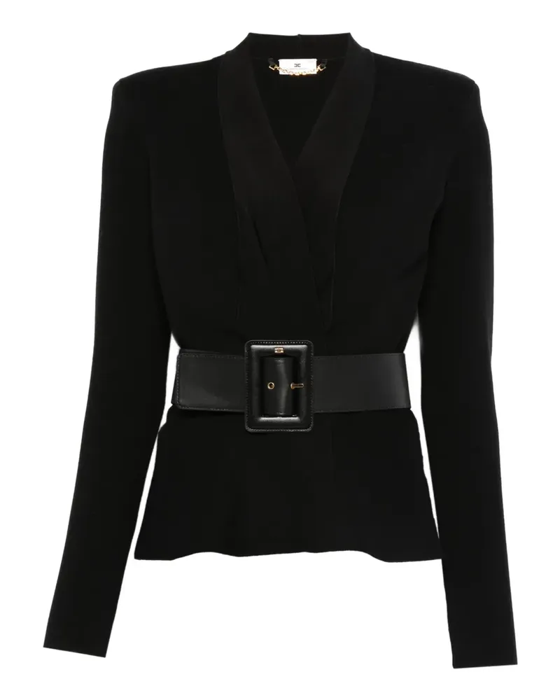 Elisabetta Franchi Sakko mit Gürtel - Schwarz Schwarz