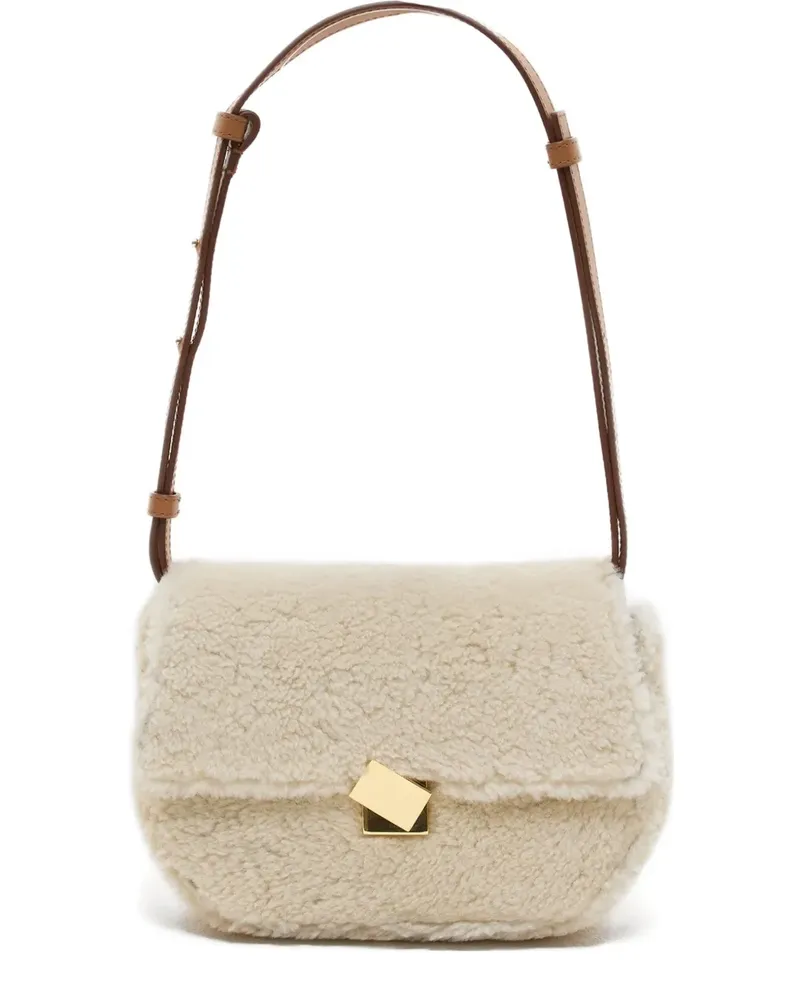 Closed Schultertasche aus Shearling - Nude Nude