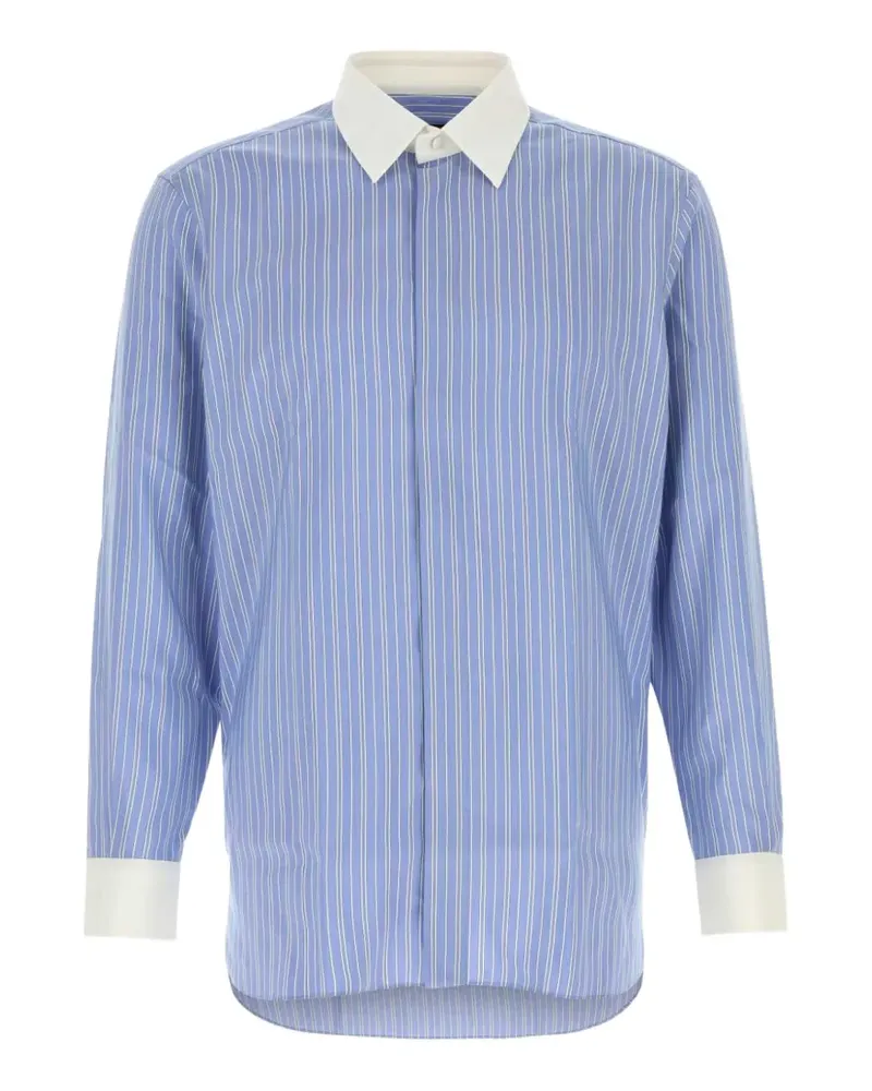 Tom Ford striped embroidered silk shirt - Blau Blau