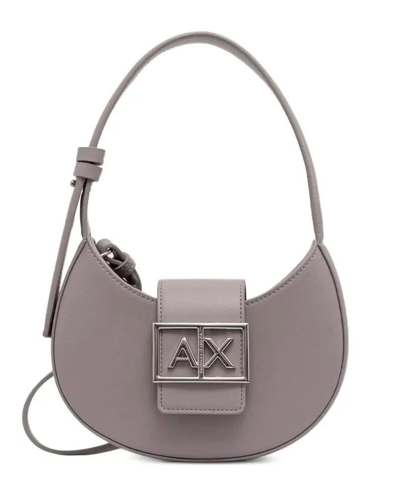 Armani Exchange Mini Crescent Schultertasche mit Logoplakette - Violett Violett