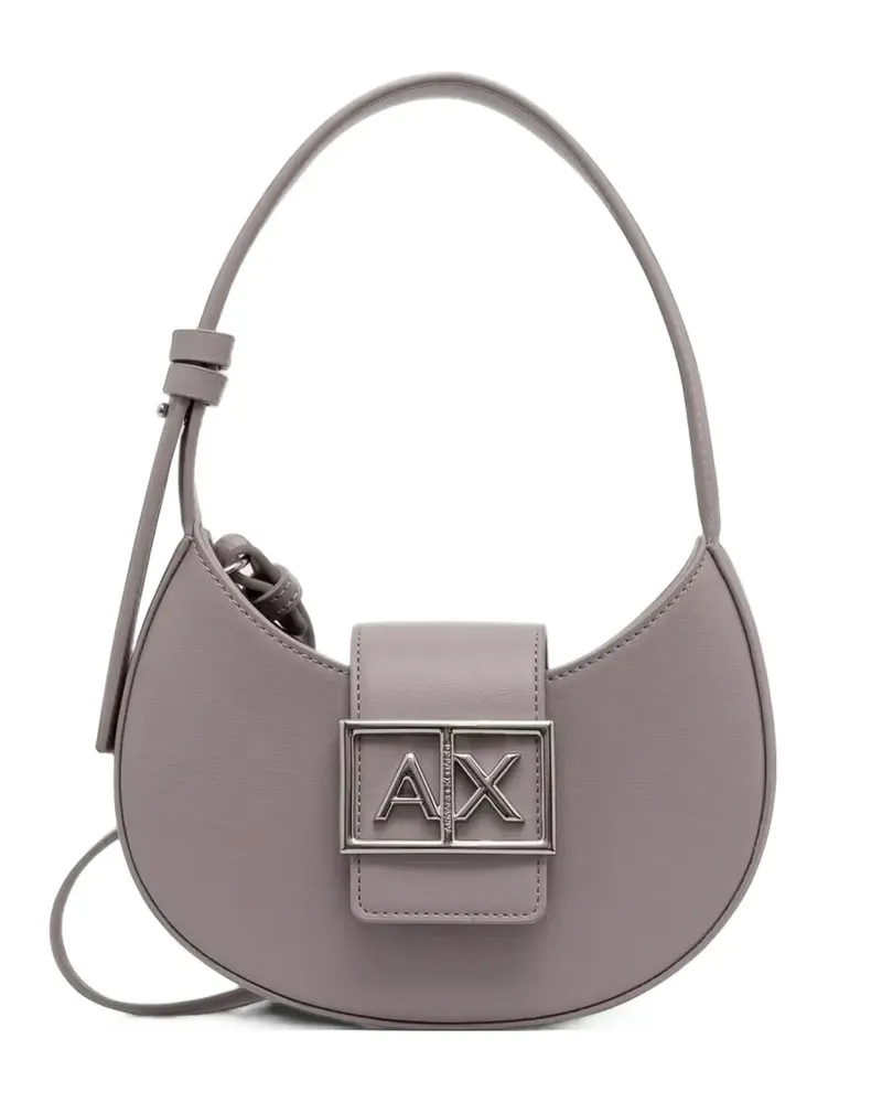 Armani Exchange mini logo-plaque crescent shoulder bag - Violett Violett