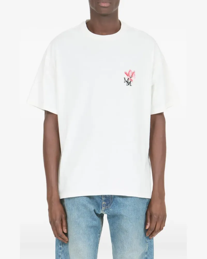 Maison Margiela T-Shirt mit Blumen-Logo - Weiß Weiß