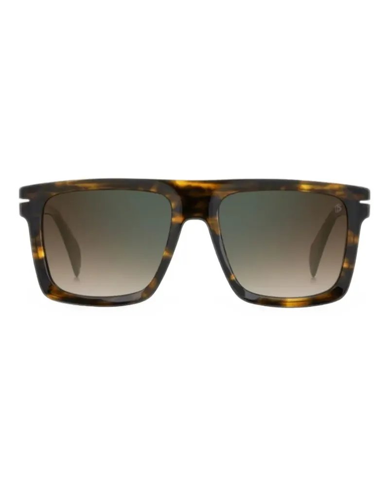 EYEWEAR by DAVID BECKHAM Eckige Sonnenbrille in Schildpattoptik - Braun Braun