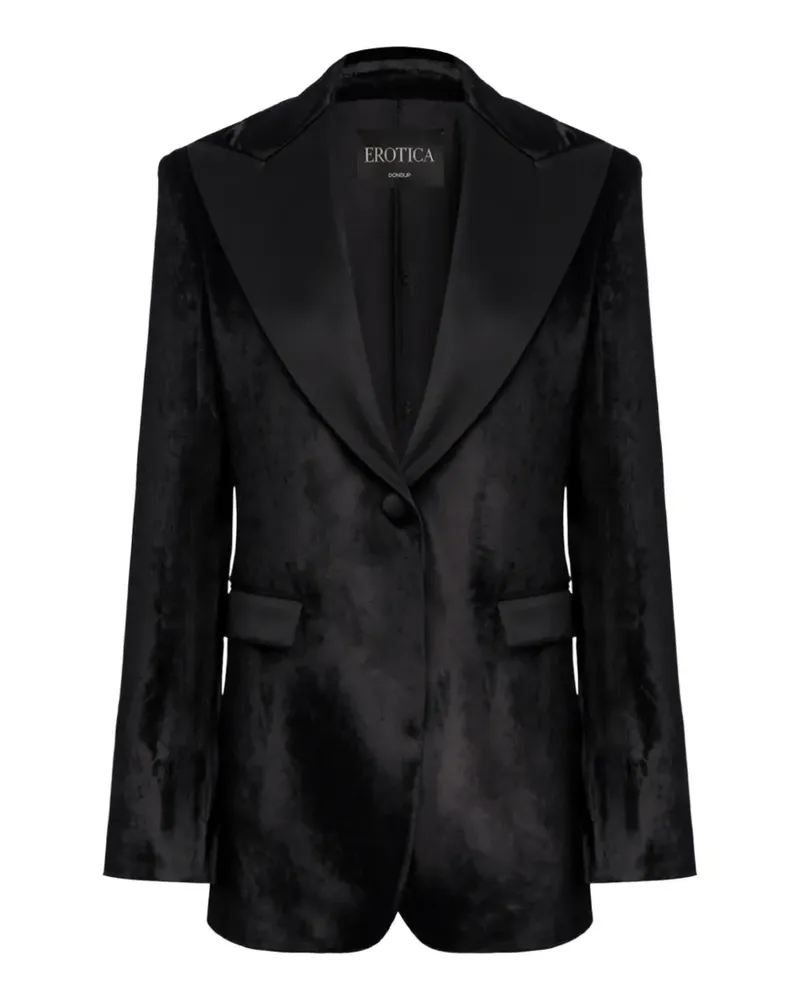 Dondup velvet peak-lapel blazer - Schwarz Schwarz