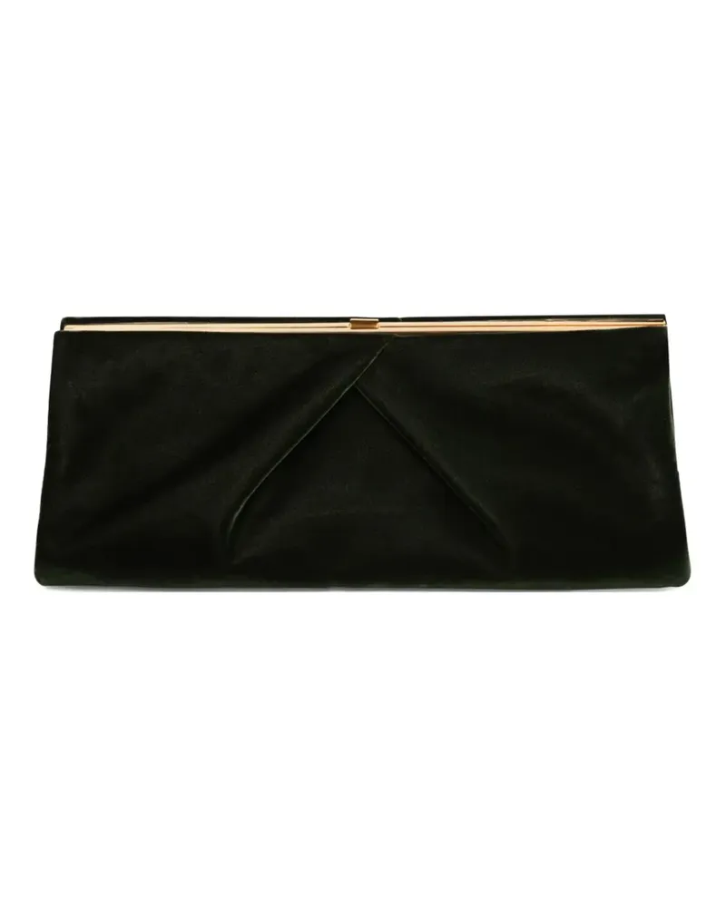 Dries van Noten Mittelgroße Samt-Clutch mit Faltendetail - Grün Grün