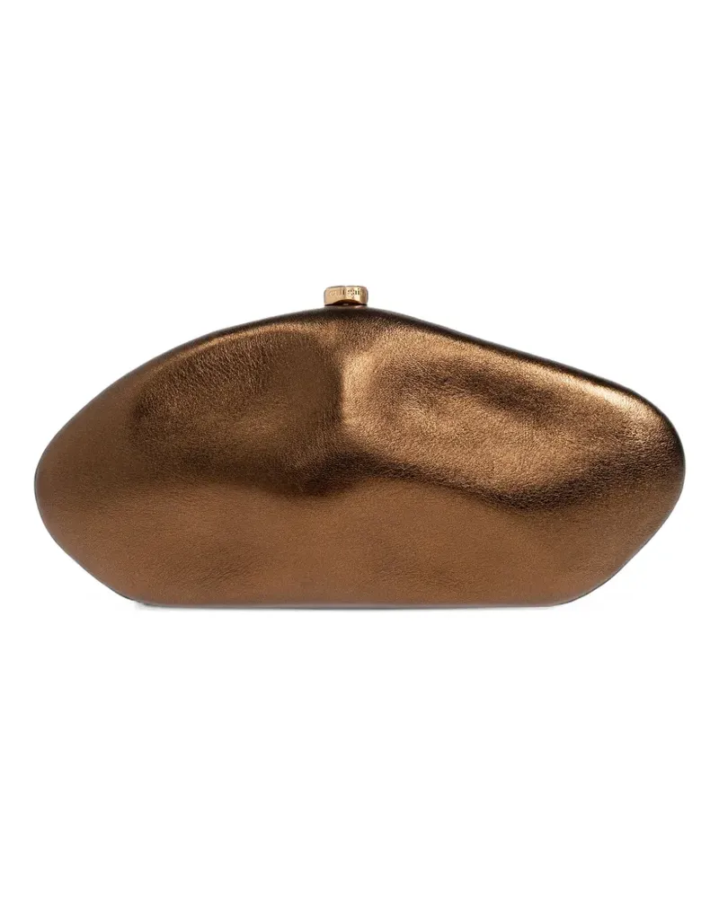 Cult Gaia The Caldera leather clutch bag - Braun Braun